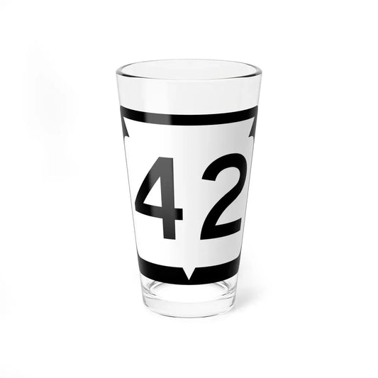WIS 42 (Wisconsin) (Road Sign) Pint Glass 16oz 16oz - Go Mug Yourself