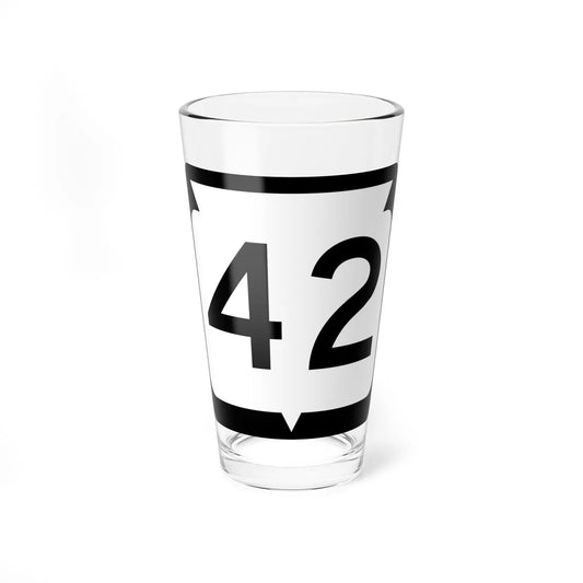 WIS 42 (Wisconsin) (Road Sign) Pint Glss 16oz 16oz - Go Mug Yourself