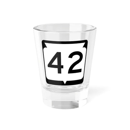 WIS 42 (Wisconsin) (Road Sign) Shot Glass 1.5oz 1.5oz - Go Mug Yourself