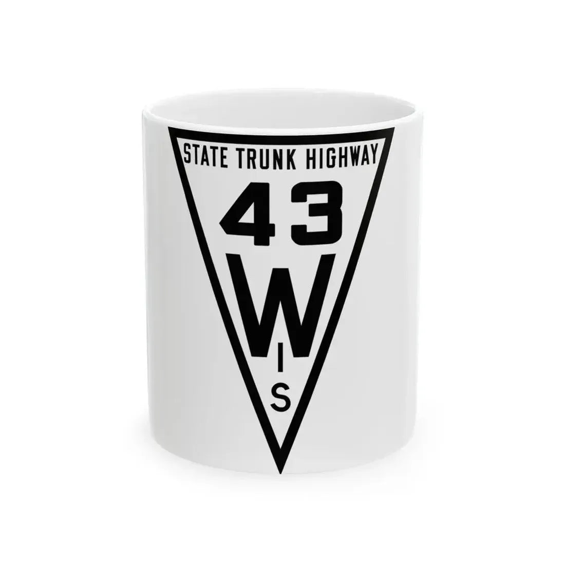 WIS 43 1919 (Wisconsin) (Road Sign) White Coffee Mug 11oz - Go Mug Yourself