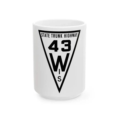 WIS 43 1919 (Wisconsin) (Road Sign) White Coffee Mug 15oz - Go Mug Yourself
