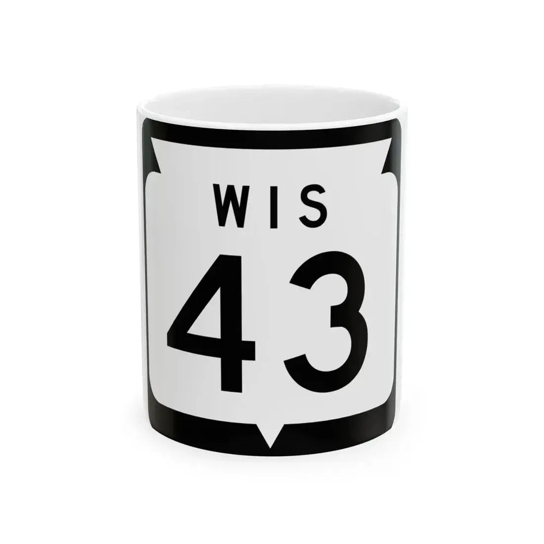 WIS 43 1970 (Wisconsin) (Road Sign) White Coffee Mug 11oz - Go Mug Yourself