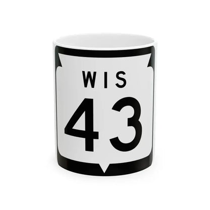 WIS 43 1970 (Wisconsin) (Road Sign) White Coffee Mug 11oz - Go Mug Yourself
