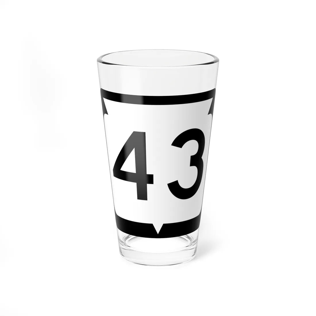 WIS 43 (Wisconsin) (Road Sign) Pint Glss 16oz 16oz - Go Mug Yourself