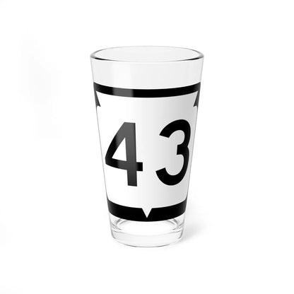 WIS 43 (Wisconsin) (Road Sign) Pint Glss 16oz 16oz - Go Mug Yourself