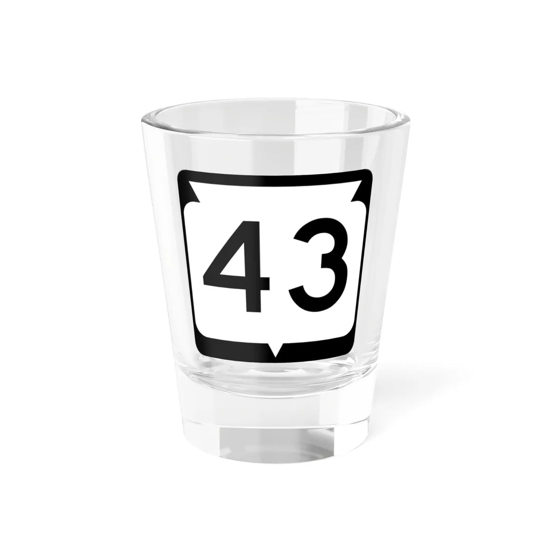 WIS 43 (Wisconsin) (Road Sign) Shot Glass 1.5oz 1.5oz - Go Mug Yourself