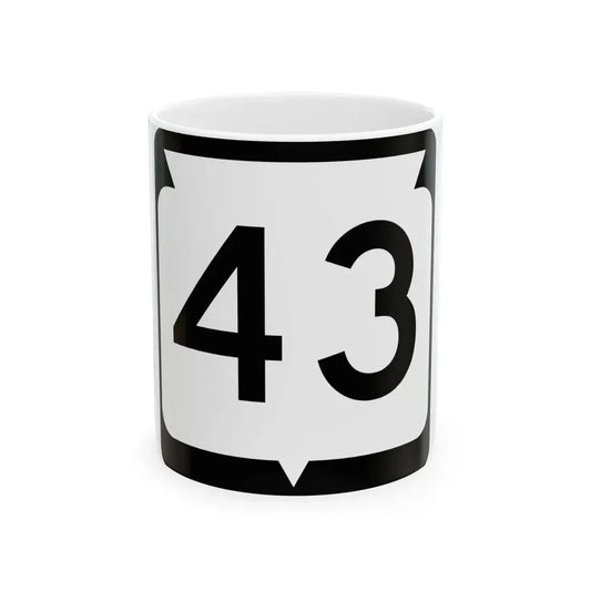 WIS 43 (Wisconsin) (Road Sign) White Coffee Mug 11oz - Go Mug Yourself