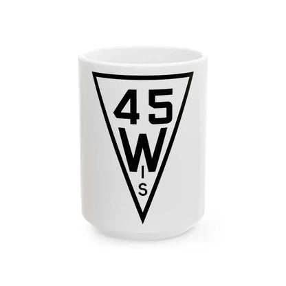 WIS 45 1927 (Wisconsin) (Road Sign) White Coffee Mug 15oz - Go Mug Yourself