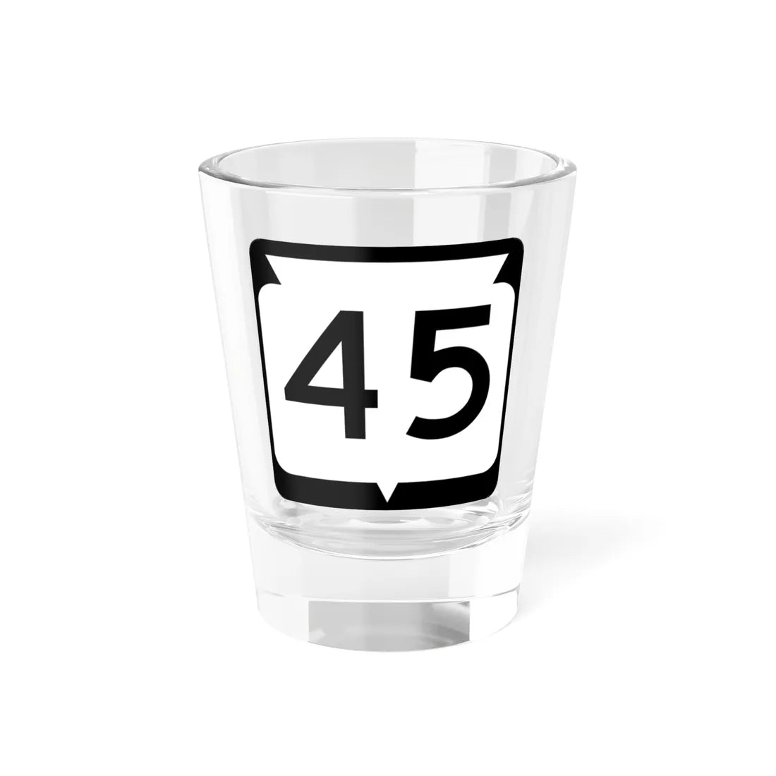 WIS 45 (Wisconsin) (Road Sign) Shot Glass 1.5oz 1.5oz - Go Mug Yourself