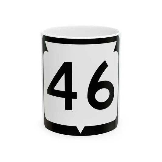 WIS 46 (Wisconsin) (Road Sign) White Coffee Mug 11oz - Go Mug Yourself