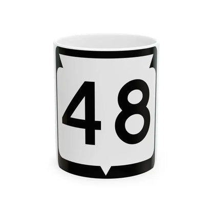 WIS 48 (Wisconsin) (Road Sign) White Coffee Mug 11oz - Go Mug Yourself