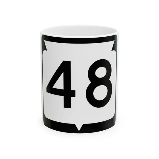 WIS 48 (Wisconsin) (Road Sign) White Coffee Mug 11oz - Go Mug Yourself