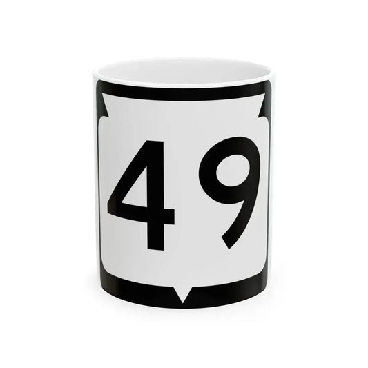 WIS 49 (Wisconsin) (Road Sign) White Coffee Mug 11oz - Go Mug Yourself