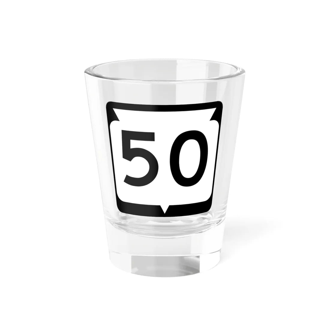 WIS 50 (Wisconsin) (Road Sign) Shot Glass 1.5oz 1.5oz - Go Mug Yourself