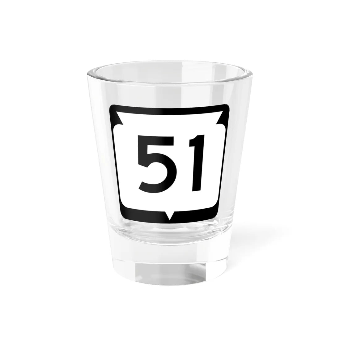 WIS 51 (Wisconsin) (Road Sign) Shot Glass 1.5oz 1.5oz - Go Mug Yourself