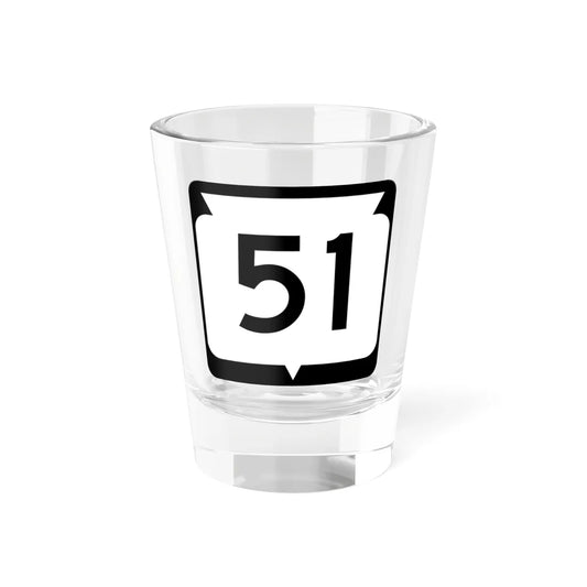 WIS 51 (Wisconsin) (Road Sign) Shot Glass 1.5oz 1.5oz - Go Mug Yourself