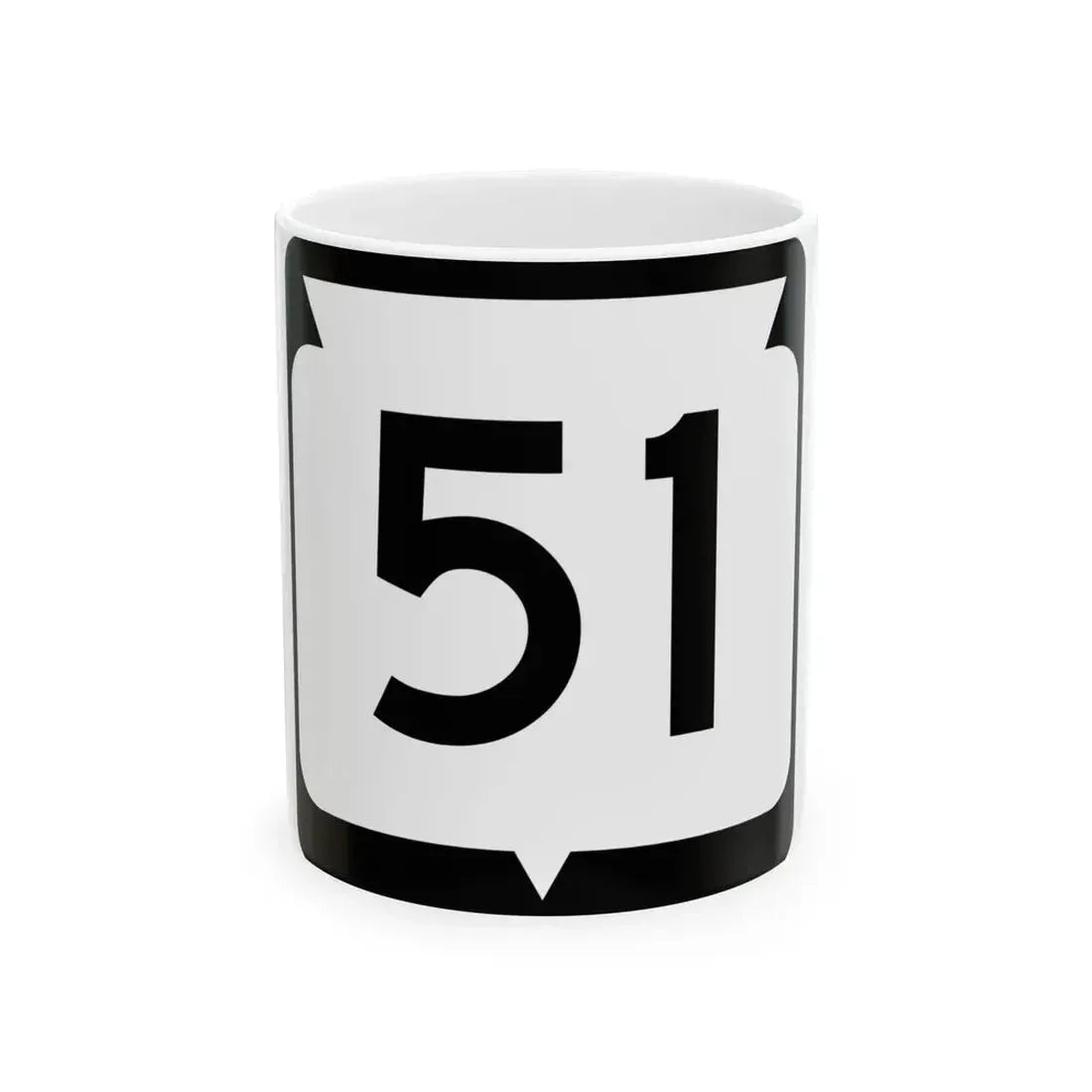 WIS 51 (Wisconsin) (Road Sign) White Coffee Mug 11oz - Go Mug Yourself
