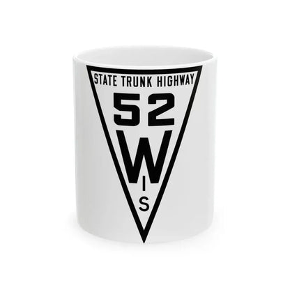 WIS 52 1919 (Wisconsin) (Road Sign) White Coffee Mug 11oz - Go Mug Yourself