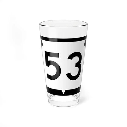 WIS 53 (Wisconsin) (Road Sign) Pint Glass 16oz 16oz - Go Mug Yourself