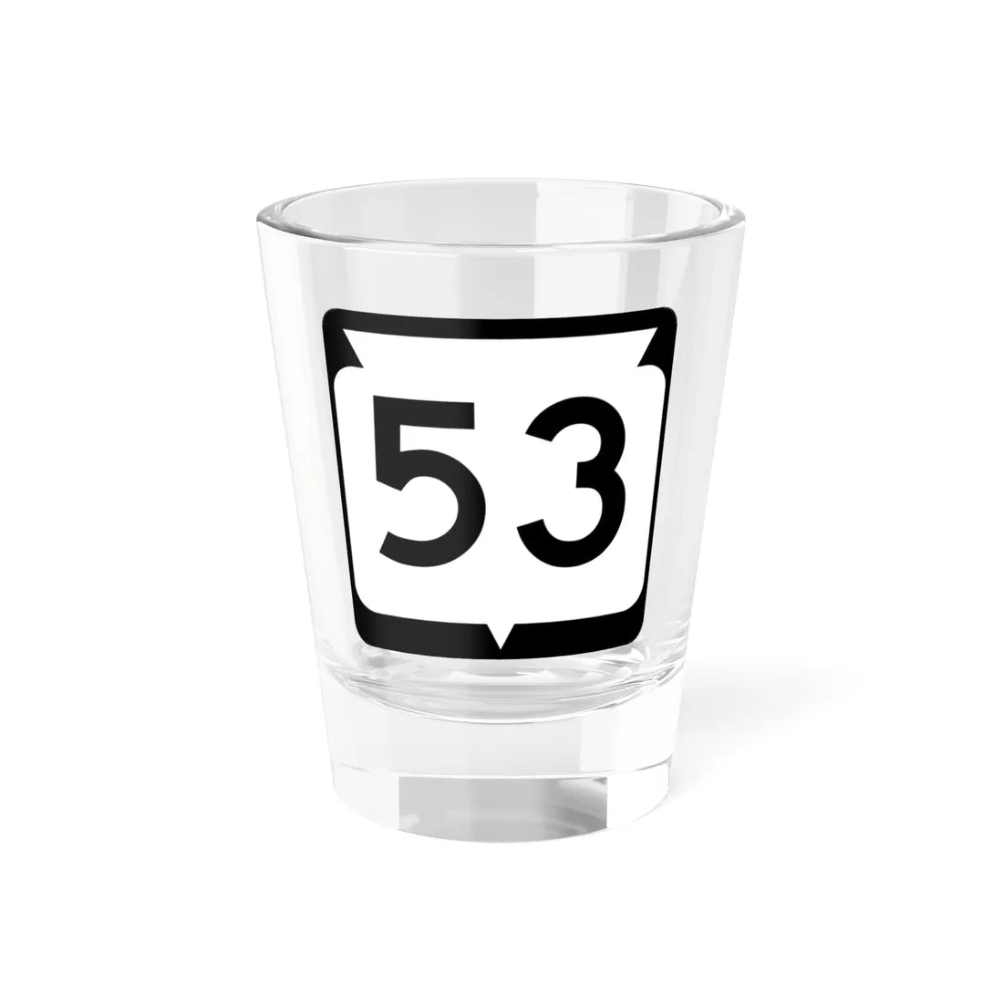 WIS 53 (Wisconsin) (Road Sign) Shot Glass 1.5oz 1.5oz - Go Mug Yourself
