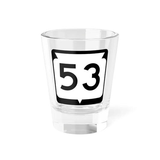 WIS 53 (Wisconsin) (Road Sign) Shot Glass 1.5oz 1.5oz - Go Mug Yourself