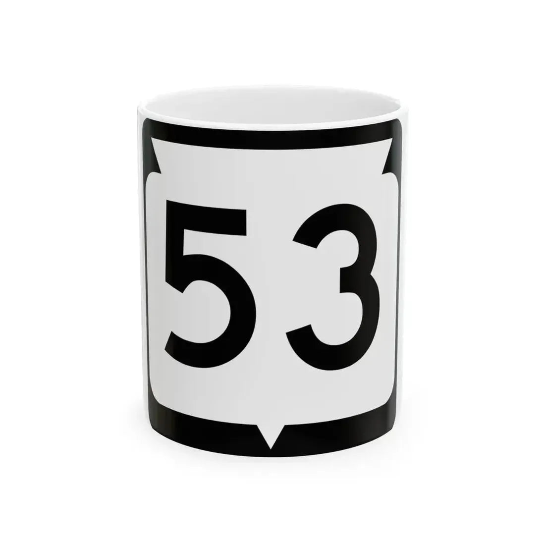 WIS 53 (Wisconsin) (Road Sign) White Coffee Mug 11oz - Go Mug Yourself