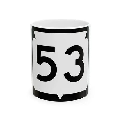 WIS 53 (Wisconsin) (Road Sign) White Coffee Mug 11oz - Go Mug Yourself