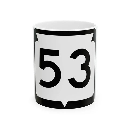 WIS 53 (Wisconsin) (Road Sign) White Coffee Mug 11oz - Go Mug Yourself