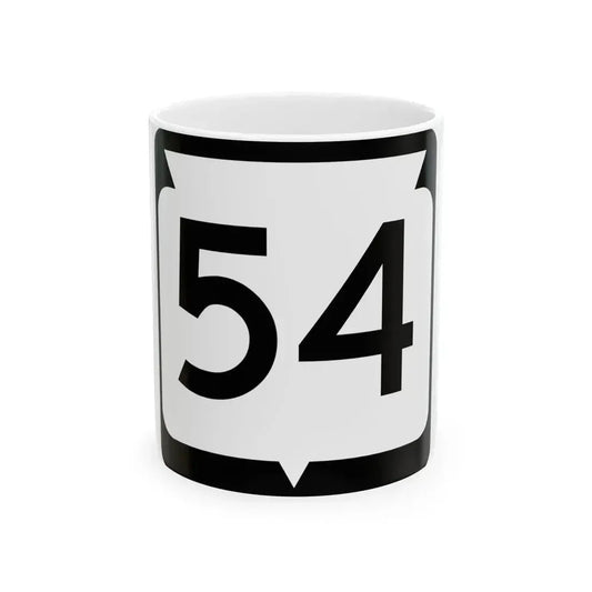 WIS 54 (Wisconsin) (Road Sign) White Coffee Mug 11oz - Go Mug Yourself