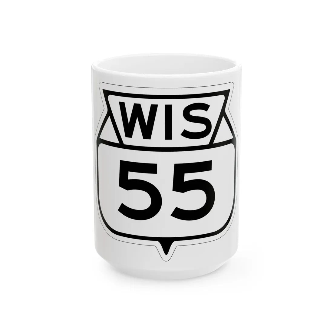 WIS 55 1949 (Wisconsin) (Road Sign) White Coffee Mug 15oz - Go Mug Yourself