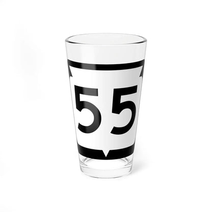 WIS 55 (Wisconsin) (Road Sign) Pint Glss 16oz 16oz - Go Mug Yourself