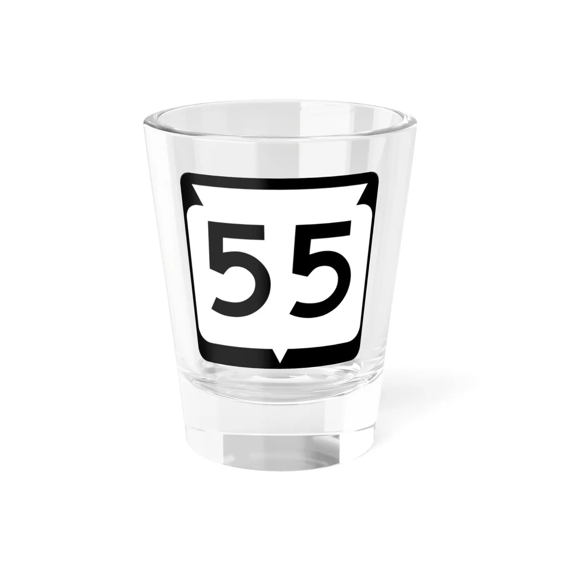 WIS 55 (Wisconsin) (Road Sign) Shot Glass 1.5oz 1.5oz - Go Mug Yourself