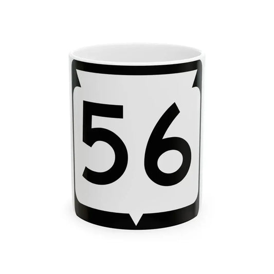 WIS 56 (Wisconsin) (Road Sign) White Coffee Mug 11oz - Go Mug Yourself