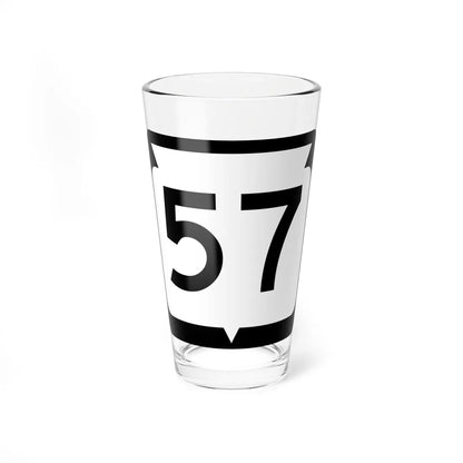 WIS 57 (Wisconsin) (Road Sign) Pint Glss 16oz 16oz - Go Mug Yourself