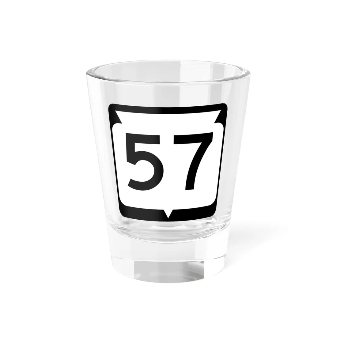 WIS 57 (Wisconsin) (Road Sign) Shot Glass 1.5oz 1.5oz - Go Mug Yourself