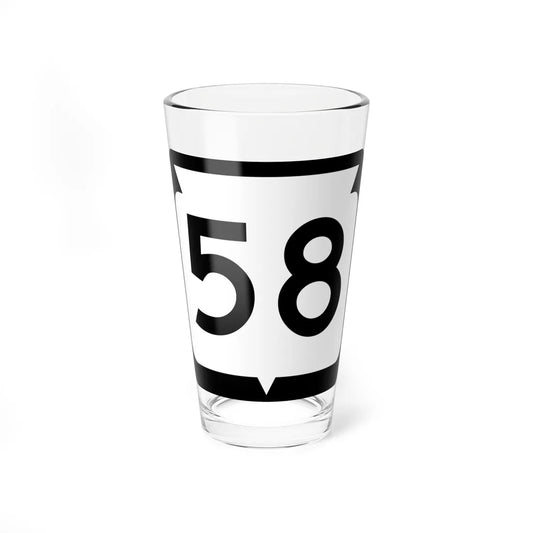 WIS 58 (Wisconsin) (Road Sign) Pint Glss 16oz 16oz - Go Mug Yourself