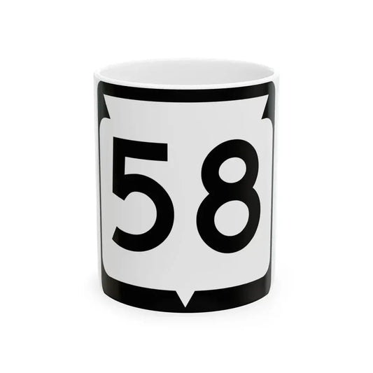 WIS 58 (Wisconsin) (Road Sign) White Coffee Mug 11oz - Go Mug Yourself