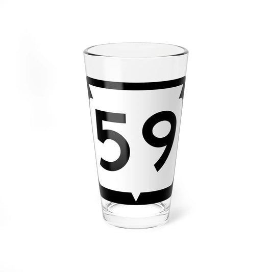 WIS 59 (Wisconsin) (Road Sign) Pint Glss 16oz 16oz - Go Mug Yourself