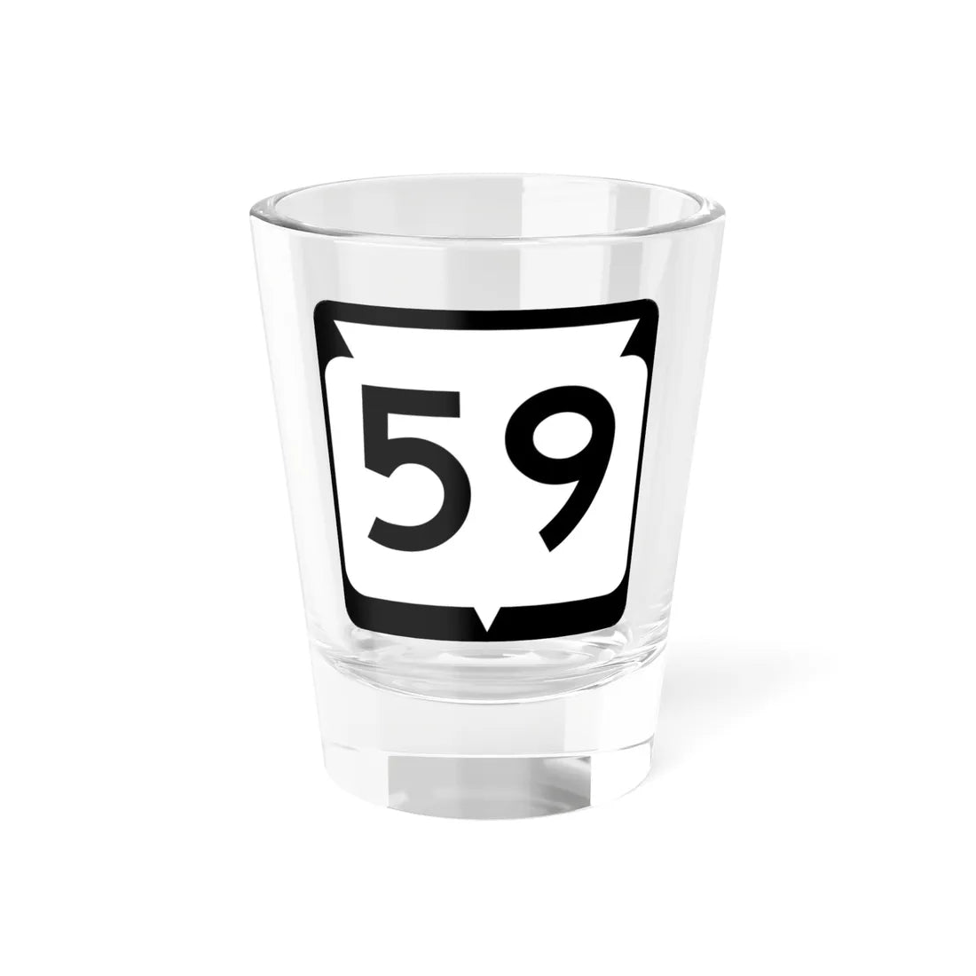 WIS 59 (Wisconsin) (Road Sign) Shot Glass 1.5oz 1.5oz - Go Mug Yourself