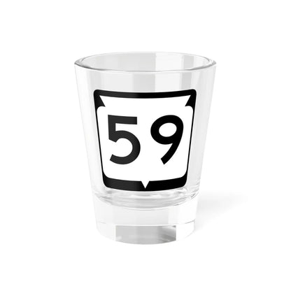 WIS 59 (Wisconsin) (Road Sign) Shot Glass 1.5oz 1.5oz - Go Mug Yourself