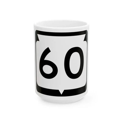 WIS 60 (Wisconsin) (Road Sign) White Coffee Mug 15oz - Go Mug Yourself