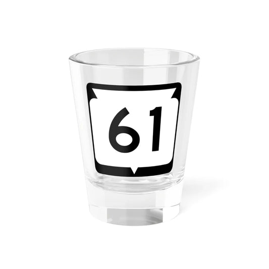 WIS 61 (Wisconsin) (Road Sign) Shot Glass 1.5oz 1.5oz - Go Mug Yourself