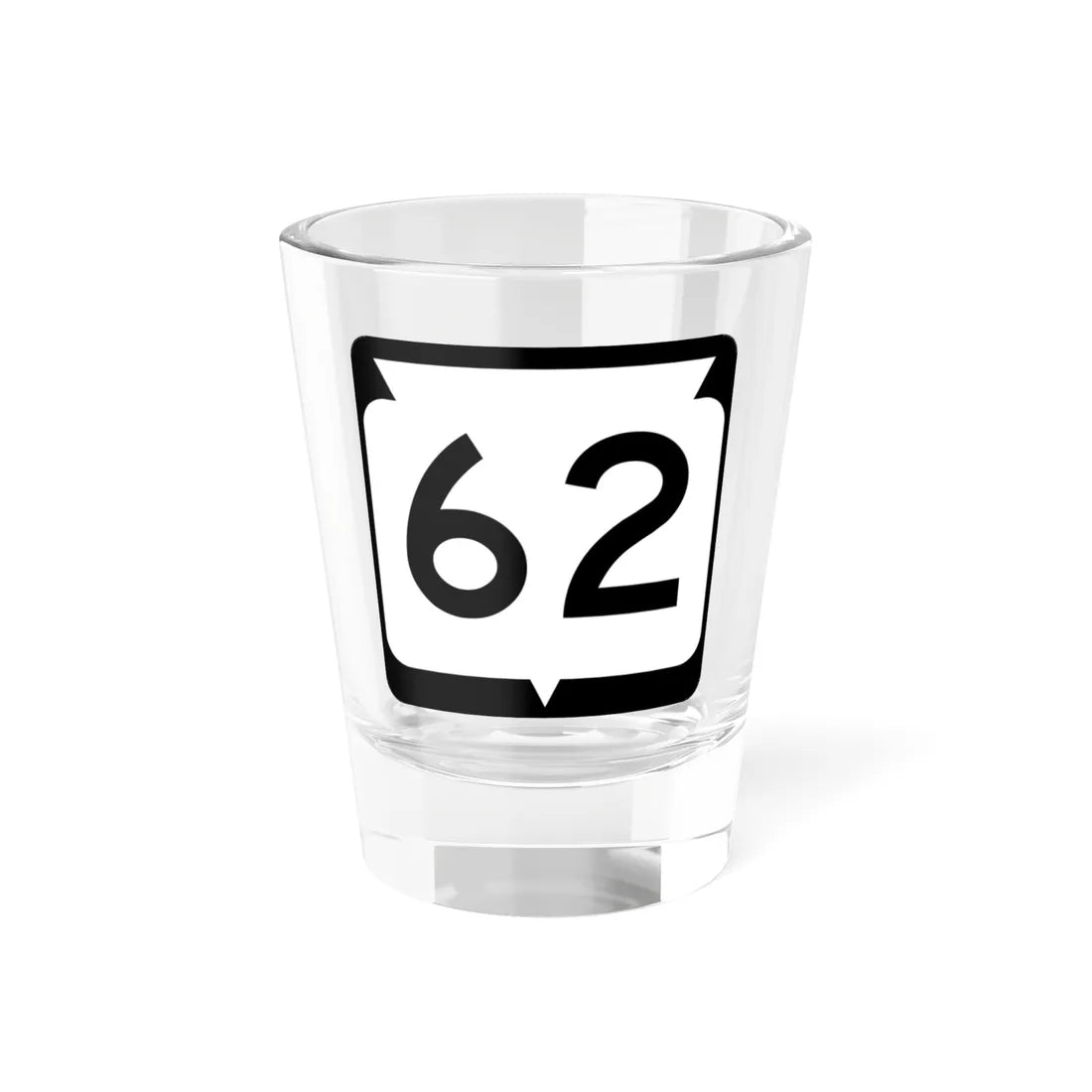 WIS 62 (Wisconsin) (Road Sign) Shot Glass 1.5oz 1.5oz - Go Mug Yourself