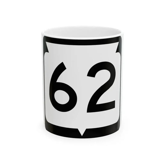 WIS 62 (Wisconsin) (Road Sign) White Coffee Mug 11oz - Go Mug Yourself