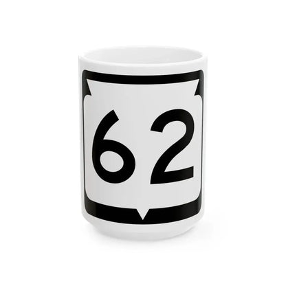 WIS 62 (Wisconsin) (Road Sign) White Coffee Mug 15oz - Go Mug Yourself