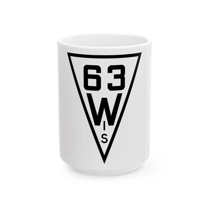 WIS 63 1927 (Wisconsin) (Road Sign) White Coffee Mug 15oz - Go Mug Yourself