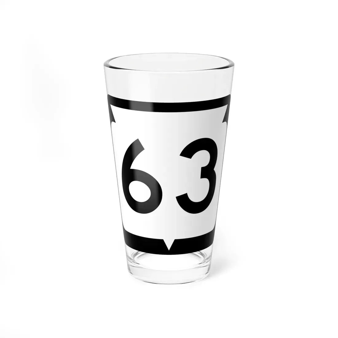 WIS 63 (Wisconsin) (Road Sign) Pint Glass 16oz 16oz - Go Mug Yourself
