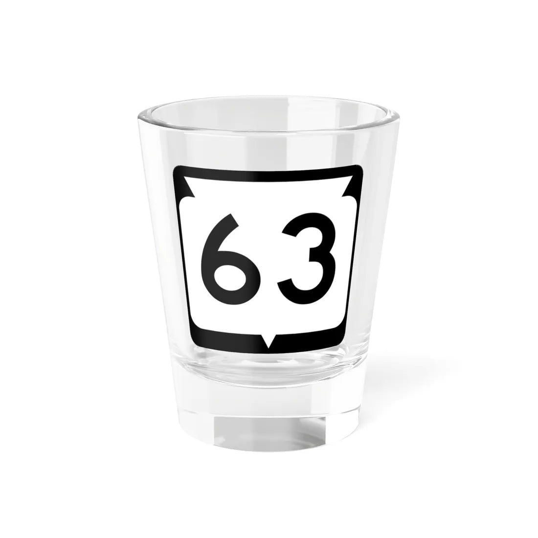 WIS 63 (Wisconsin) (Road Sign) Shot Glass 1.5oz 1.5oz - Go Mug Yourself