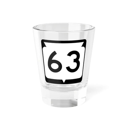WIS 63 (Wisconsin) (Road Sign) Shot Glass 1.5oz 1.5oz - Go Mug Yourself