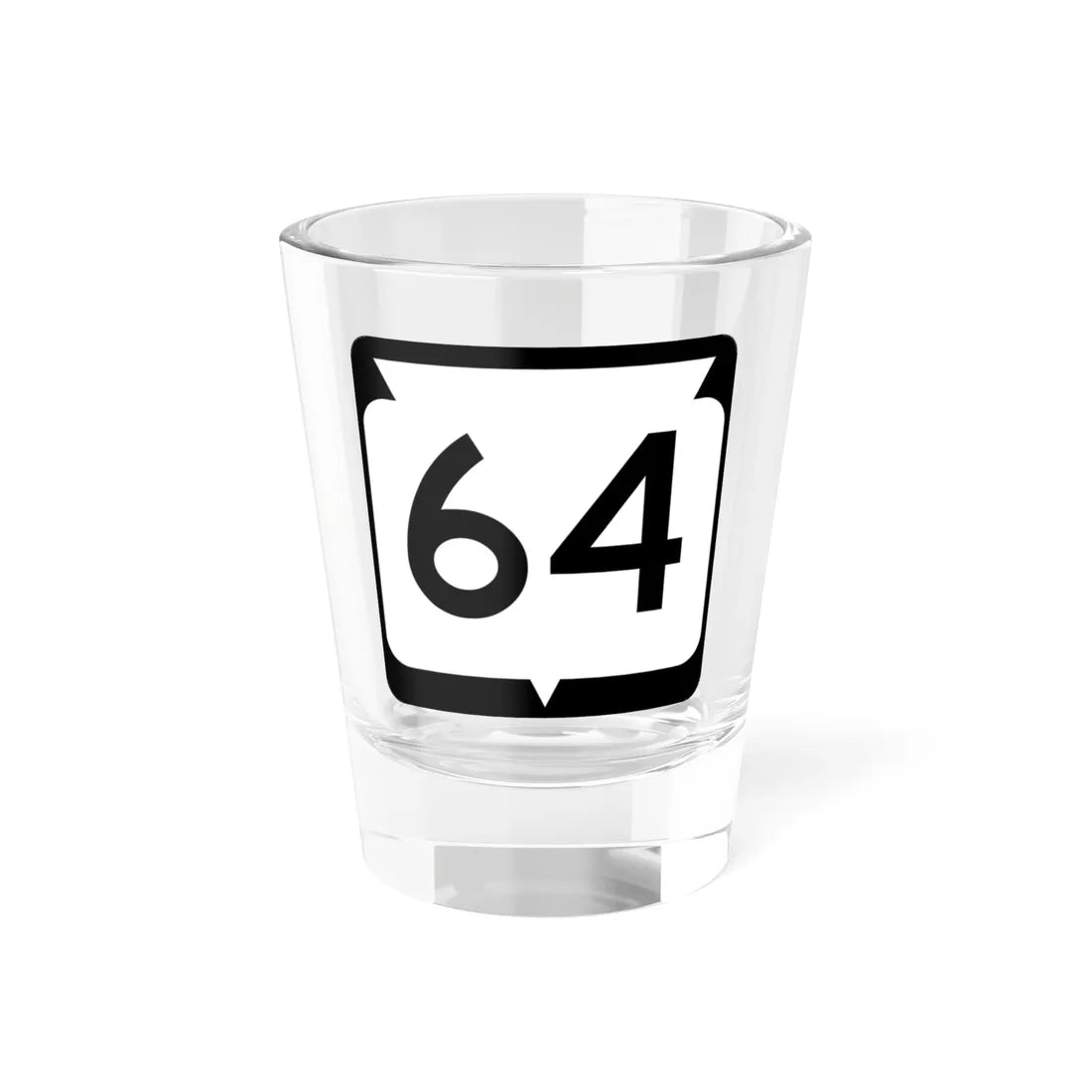 WIS 64 (Wisconsin) (Road Sign) Shot Glass 1.5oz 1.5oz - Go Mug Yourself